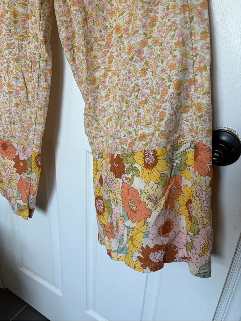 Cotton Wide Leg Boho Floral Pants - Picture 3 of 8